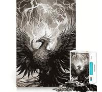 Puzzle Mystic Black Phoenix 1000 pièces pour Adolescents Améliore la mémoire Loisirs Silencieux Bordure précise Cadeau d'anniversaire (38x52cm)