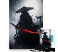 Puzzle Mystic Ghost Samurai︰ Légende du Katana Rouge 1000 Pièces pour Adolescents Stimule la mémoire, Anti-Stress, Bords Serrés, Décoration Murale (50x75cm)