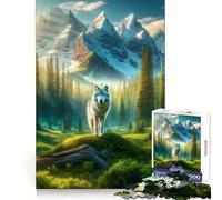 Puzzle Mystic Wolf Majesty pour Adultes, 1000 pièces, Jeu d'exercice Mental, Divertissement d'intérieur, découpe de précision, Cadeau de Noël (38x26cm)