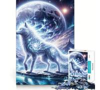 Puzzle Mystic Wolf pour Adultes, 1000 pièces, Jeu de logique et de Stimulation Cognitive, Anti-anxiété, découpe précise, Cadeau élégant (38x26cm)