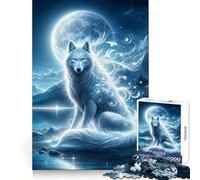 Puzzle Mystical Wolf 1000 pièces pour Adultes, Jeu cérébral Relaxant, Cadeau de qualité supérieure Sharp Edge (38x52cm)