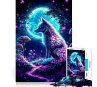 Puzzle Mystical Wolf (1000 pièces) pour Adultes Jeu de réflexion Paisible et Amusant Découpe Nette Pièce d'art de qualité (38x52cm)