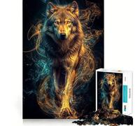 Puzzle Mystical Wolf (1000 pièces) pour Adultes Jeu de réflexion Paisible et Amusant Découpe Nette Pièce d'art de qualité (38x52cm)