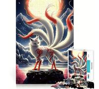 Puzzle Mystique du Renard à Neuf queues pour Adultes, 1000 pièces, Jouet de réflexion, Anti-anxiété, Bords précis, Cadeau attentionné (38x26cm)