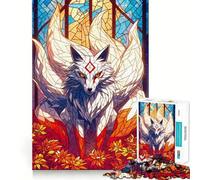 Puzzle Mystique Kitsune Difficile pour Adultes 1000 Pièces Jeu de Logique Solide Partage de Moments Idéal Cadeau (38x52cm)