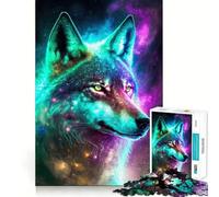 Puzzle Mystique Nébuleuse Loup 1000 Pièces Jeu de Puzzle Difficile pour Adultes Think Toy Paisible et Amusant Découpe Nette Pièce d'art de qualité (50x75cm)