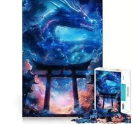 Puzzle Mythique de 1000 pièces représentant Un Dragon et la Porte Torii (38x52cm) Idéal pour Adultes Détente et Stimulation cérébrale Cadeau raffiné