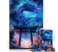 Puzzle Mythique de 1000 pièces représentant Un Dragon et la Porte Torii (38x52cm) Idéal pour Adultes Détente et Stimulation cérébrale Cadeau raffiné