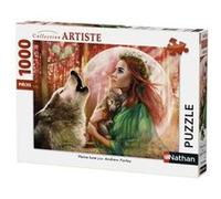 Nathan – Puzzle 1000 pièces Pleine lune – Adulte – Orange/Vert/Blanc