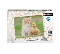 Puzzle N Nathan Puzzle 30 P - Chaton Roux Et Bébé Canard