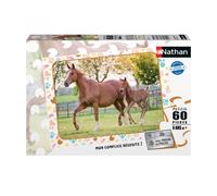 Puzzle N Nathan Puzzle 60 P - Maman Et Bébé Cheval
