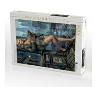 Puzzle · Nachdenkliche Bridget: Schlagzeilen Ohne Hoffnung im Regen | Leben und Überleben in einer seelenlosen Metropole · 1000 pièces · Format assemblé 64 × 48 cm · CALVENDO Puzzle