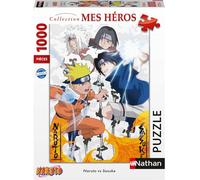 Nathan - Puzzle 1000 pièces - Naruto vs. Sasuke - Adultes et enfants dès 14 ans - Puzzle de qualité supérieure - Encastrement parfait - Manga, Animé - Collection Mes Héros - 12000906