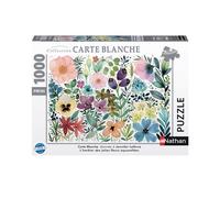 Nathan - Puzzle 1000 pièces - L'herbier des jolies fleurs aquarellées - Jennifer Lefèvre - Adultes et enfants dès 14 ans - Puzzle de qualité supérieure - Collection Carte Blanche - 12000894