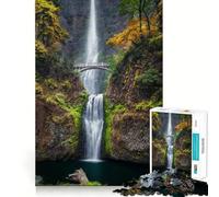 Puzzle Nature Cascade en forêt pour Adultes,1000 pièces,Jeu Stimulant l'esprit,Format Uniforme,pièces précises,idéal pour Les Voyages (38x26cm)