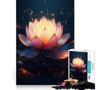 Puzzle Nature Lotus Noir en Fleur pour Adolescents 1000 Pièces Jeu de Réflexion Anti-Stress Découpe Premium (38x52cm)