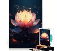 Puzzle Nature Lotus Noir en Fleur pour Adultes 1000 Pièces Jeu de Logique Solide et Apaisant Bords Transparents Cadeau Artistique (50x75cm)