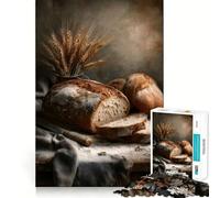 Puzzle Nature Morte de Pain Rustique 1000 pièces pour Adultes Renforce la mémoire, apaise l'esprit, qualité des Bords, Surprise chaleureuse (38x26cm)
