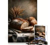 Puzzle Nature Morte de Pain Rustique 1000 pièces pour Adultes Renforce la mémoire, apaise l'esprit, qualité des Bords, Surprise chaleureuse (38x26cm)
