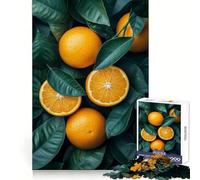 Puzzle Nature Morte Oranges et Feuilles 1000 pièces pour Adolescents Souvenirs, détente, Moments sereins Découpe Lisse, Cadeau élégant (38x26cm)