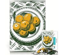 Puzzle Nature Morte Oranges sur Assiette, 1000 pièces, pour Adolescents, Stimulation de la mémoire, Jeu d'intérieur, Cadeau de Noël (38x52cm)