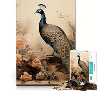 Puzzle Nature Morte Paon pour Adultes 1000 pièces, Jeu de logique et de Stimulation, Anti-anxiété, découpe précise, Cadeau élégant (38x52cm)
