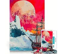 Puzzle Navigation sous Une Lune Pourpre pour Adultes, 1000 pièces, pour stimuler la mémoire, Jeu de Groupe, Assemblage du Motif, Surprise de Noël (50x75cm)