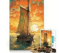 Puzzle Navigation vers Le Coucher du Soleil 1000 pièces pour Adultes Stimulation de la mémoire, réduction de l’anxiété, Cadeau Artistique à Assembler (50x75cm)