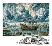 Puzzle « Navires au Bord du Rivage » pour Adultes et Adolescents, 1000 pièces, Puzzle en Bois, à partir de 12 Ans, Cadeau de Noël, 1000 pièces (75 x 50 cm)