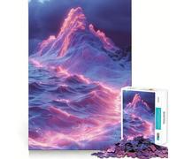 Puzzle Nébuleuse des Montagnes aux Couleurs Néon pour Adultes, 1000 Pièces, Jeu Intellectuel et Apaisant, Décoration Murale de Qualité (50x75cm)