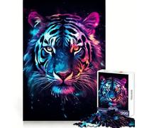Puzzle Nébuleuse du Tigre Néon pour Adolescents, 1000 Pièces, Jeu Intelligent, Passe-Temps à la Maison, Découpe Précise, Cadeau de Fête (50x75cm)