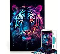 Puzzle Nébuleuse du Tigre Néon pour Adolescents, 1000 Pièces, Jeu Intelligent, Passe-Temps à la Maison, Découpe Précise, Cadeau de Fête (50x75cm)