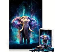 Puzzle Nébuleuse Éléphant Néon pour Adolescents 1000 Pièces Jeu d'Entraînement Cérébral Image Détendue et Douce Surprise (38x52cm)