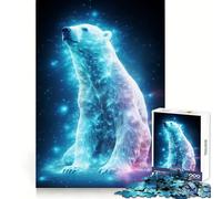 Puzzle Nébuleuse Ours Polaire Néon pour Adultes 1000 Pièces Jeu de Réflexion Détente et Amusant Pièce de Collection Art aux Bords Nets (50x75cm)