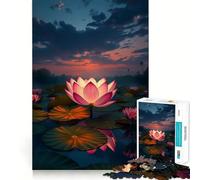 Puzzle Nénuphar 1000 pièces pour Adolescents Jeu Stimulant Le Cerveau Emboîtement précis sans espaces Activité relaxante en Groupe à l'intérieur (50x75cm)