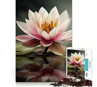 Puzzle Nénuphar en Fleurs pour Adultes,1000 pièces,Jeu Stimulant l'esprit,Format Uniforme,pièces précises,idéal pour Les Voyages (38x52cm)