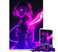 Puzzle Neon Angel Girl pour Adolescents, 1000 pièces, pour stimuler la mémoire, se détendre et s'amuser Un Cadeau Exquis (38x26cm)