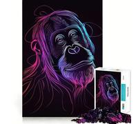 Puzzle néon Animaux 1000 pièces,Jeu de réflexion,Assemblage Stable,pièces Qui ne bougent Pas,Passe-Temps agréable pour Les Longs Week-Ends (50x75cm)
