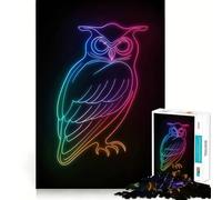 Puzzle néon Animaux pour Adolescents 1000 pièces,Jeu Stimulant l'esprit,Taille Uniforme,pièces précises,activité Amusante en Famille Le Soir (38x52cm)