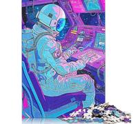 Puzzle néon astronaute des années 80 de 500 pièces, puzzle défi impossible pour adultes de 18 ans et plus, 500 pièces (52 x 38 cm)