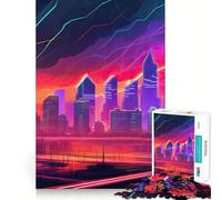 Puzzle Neon City Night Life pour Adultes, 1000 pièces, Logic Boost Toy Group Joy Premium Edge, Surprise d'anniversaire (38x26cm)