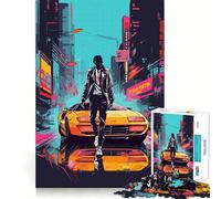 Puzzle Neon City Nights pour Adultes, 1000 pièces, Jeu de logique et de Stimulation Cognitive, Anti-anxiété, découpe précise, Cadeau élégant (38x52cm)