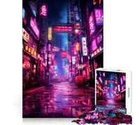 Puzzle néon Cyberpunk Japonais pour Adultes, 1000 pièces, Jouet d'exercice Mental, détente, Design, Assemblage, Cadeau Exquis (38x26cm)