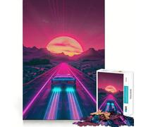 Puzzle Neon Desert Drive 1000 pièces pour Adultes, stimule la mémoire, s'amuse à l'intérieur, Motif à Assembler, Cadeau de Noël (38x26cm)