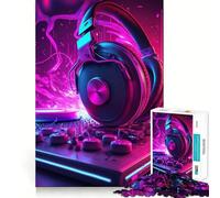 Puzzle Neon DJ 1000 pièces pour Adolescents, Jeu de réflexion Anti-Stress, Bords précis, (50x75cm)
