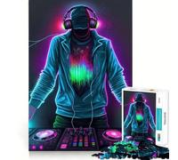 Puzzle Neon DJ 1000 pièces pour Adultes, Jeu de réflexion Facile et Amusant, Assemblage idéal, Cadeau de Saison (50x75cm)