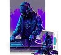 Puzzle Neon DJ pour Adultes 1000 pièces, Jeu de logique et d'adresse, Anti-Stress, découpe précise, Cadeau précieux (38x52cm)