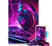 Puzzle Neon DJ pour Adultes, 1000 pièces, Jouet Intelligent, Jeu d'intérieur, découpe Nette, Cadeau Parfait (38x52cm)