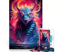 Puzzle Neon Dragon pour Adolescents, 1000 pièces, Jouet Intelligent pour Jouer à l'intérieur, Bords Lisses, Collection d'art (38x26cm)
