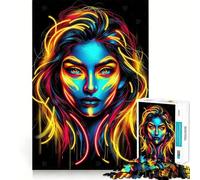 Puzzle Neon Dream Portrait 1000 pièces pour Adolescents Jeu de réflexion Amusant et ludique Assemblage Artistique Objet de Collection (38x52cm)